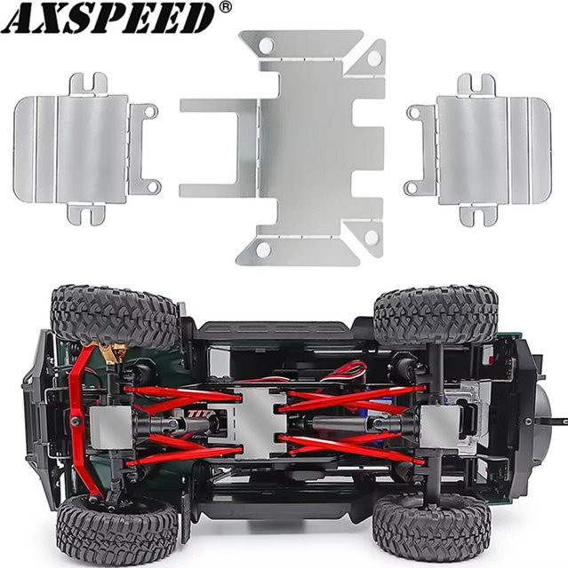 AXSPEED Edelstahl Chassis Armor Skid Plate Achsschutz, 1:18, Metall, Zubehör - Bild 1