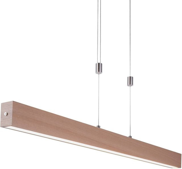 Just Light LED-Pendelleuchte AMANDA 11420-78 in Natur und Aluminium, dimmbar und höhenverstellbar, B/H/T: 110 x 160 x 5 cm - Bild 1