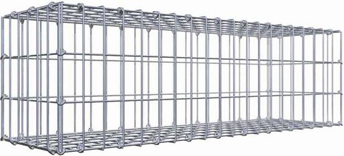 Gabiona Gabione aus Stahl mit C-Ring, silbergrau, B/T/H: 100 x 30 x 30 cm, Maschenweite: 5 x 10 cm - Bild 1