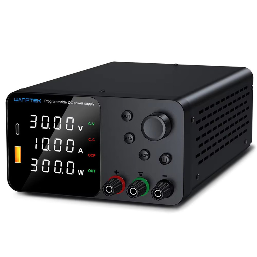 Wanptek Labornetzteil einstellbar mit USB-A und USB-C Ausgang, 30 V 10 A Gleichstromnetzteil mit Kurzschlussalarm - Bild 5
