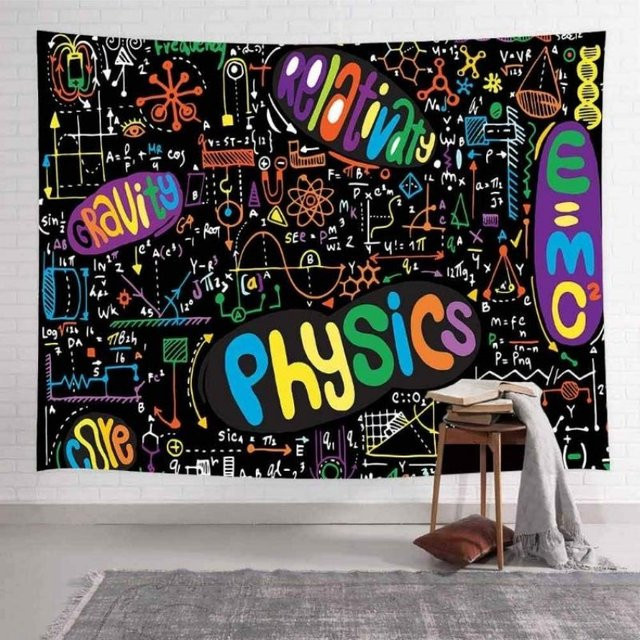 Wandteppich mit Mathematik- und Physik-Gleichungen von JMG Household Supplies, Mehrfarbig, Breite: 70 cm, Höhe: 100 cm - Bild 1