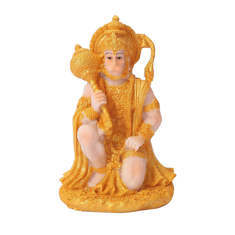 Kesoto Hanuman Figur Gold Handgefertigte Affengott Skulptur für Meditation und Tempeldekoration - Bild 2