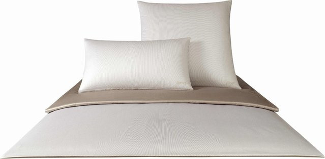 JOOP! Bettwäsche aus Mako-Satin in Braun und Beige mit Grafik-Design, bestehend aus Bettbezug und Kissenbezug, Maße: 200 x 155 cm und 80 x 80 cm - Bild 1