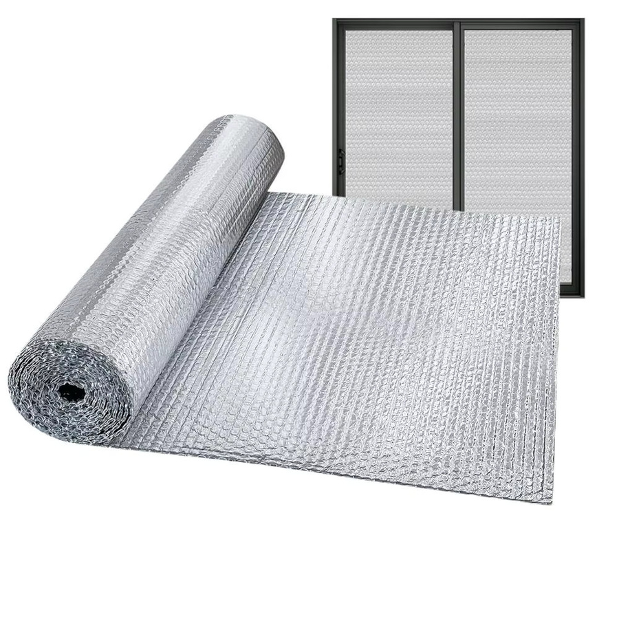 Thermische Isolierfolie mit Luftpolster für Fenster und Türen, wasserdichte Aluminium Blasenfolie zur Wärmedämmung, Farbe: Silber - Bild 6