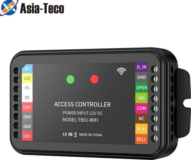 Asia-Teco WLAN Smart Zutrittskontrollsystem TTLock APP in Schwarz mit RFID-Leser und Wiegand-Eingang zur ferngesteuerten Türöffnung - Bild 1