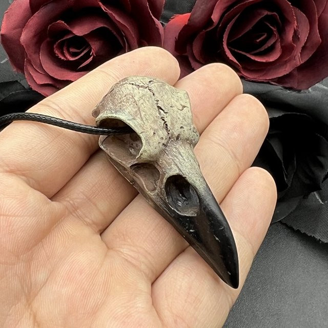 ZBOZWEI Halskette Rabe Totenkopf, Harz, Unisex - Bild 1