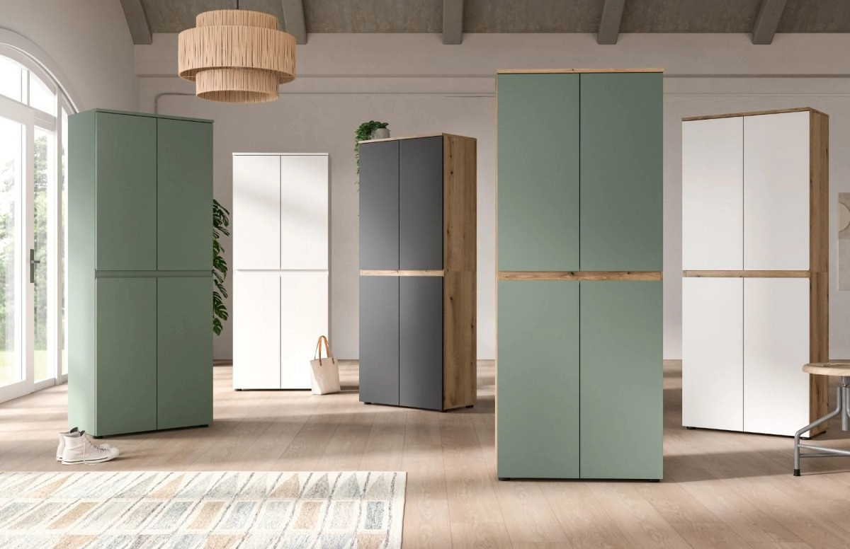 Mehrzweckschrank Assino in Weiß mit Regalböden und Kleiderstange, B/T/H: 70 x 37 x 175 cm - Bild 2