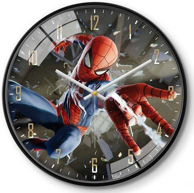 DewBloom Marvel Wanduhr mit Captain America, Iron Man und Spider-Man Muster für Kinderzimmer, Rund, Mehrfarbig, Durchmesser: 30,48 cm - Bild 1