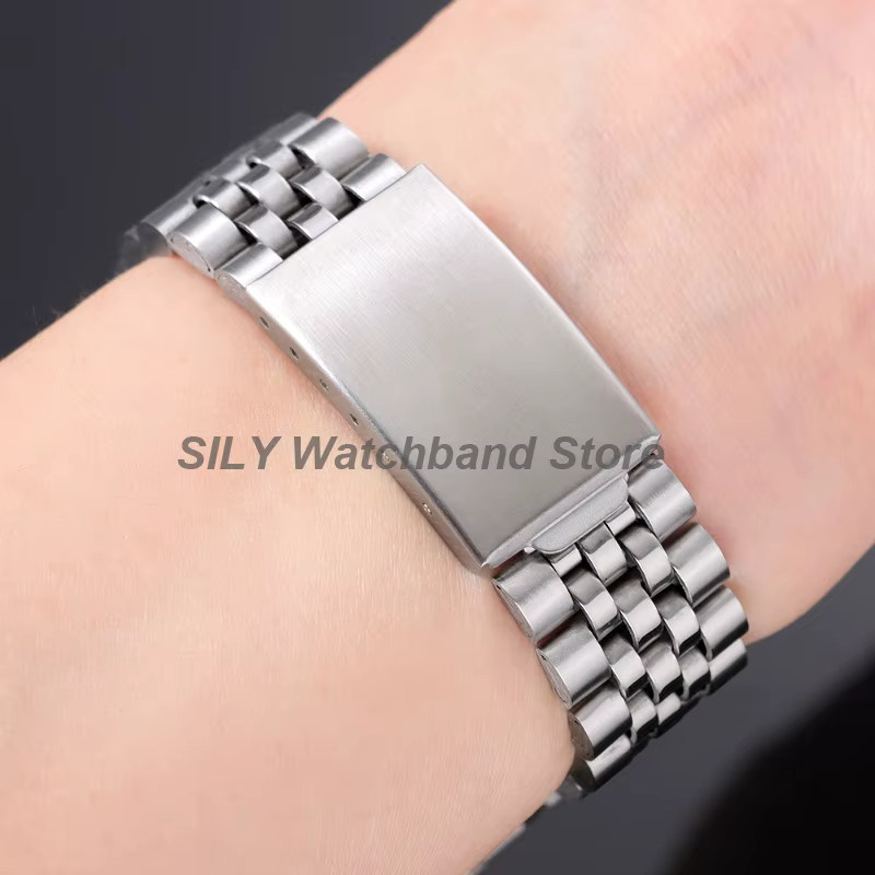 Uhrenarmband Edelstahl, Silber, 18mm 20mm, Faltschließe, Unisex - Bild 4