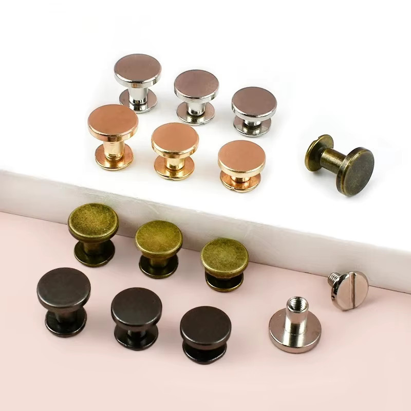 Meetee Flachkopf Metall Nägel und Schnallen in Gold für DIY Hardware Zubehör, 5-8mm - Bild 2