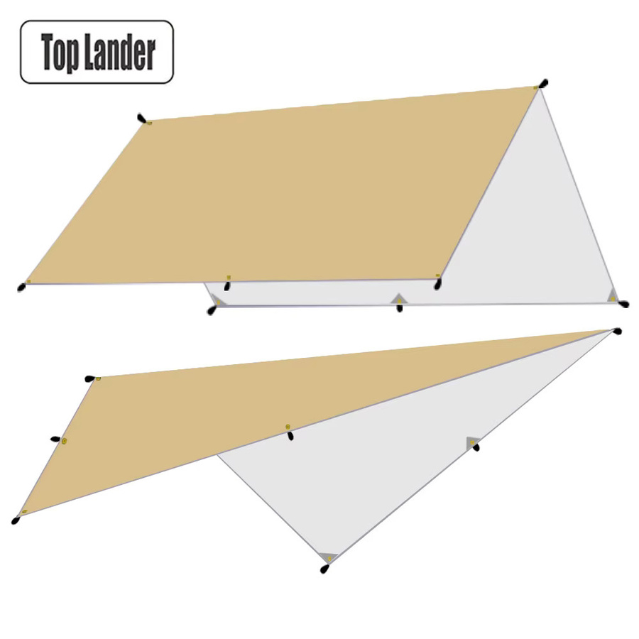 Top Lander Wasserdichte Plane als Sonnenschutz für Garten, Camping und Strand in Beige - Bild 7
