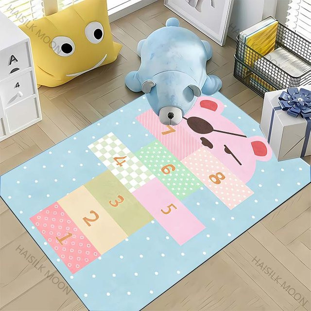 Rutschfester Hüpfspiel-Teppich für Kinder von Wucifang Jewelry, mehrfarbiger Spielteppich aus Polyester, B/T: 60 x 40 cm - Bild 1