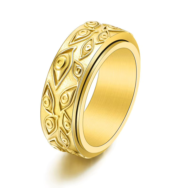 Spinner-Ring Edelstahl, Gold, Herren - Bild 1