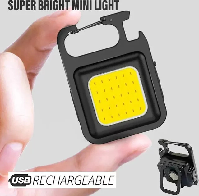ESMARTER MINI-COB Schlüsselanhänger Taschenlampe mit Magnet und 4 Beleuchtungsmodi in Schwarz - Bild 1
