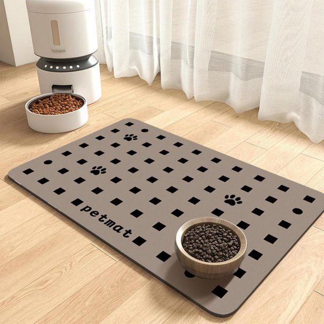 VIKAMA Minimalistische Futtermatte für Haustiere, wasserabsorbierende Anti-Rutsch-Matte für Katzen und Hunde - Bild 1