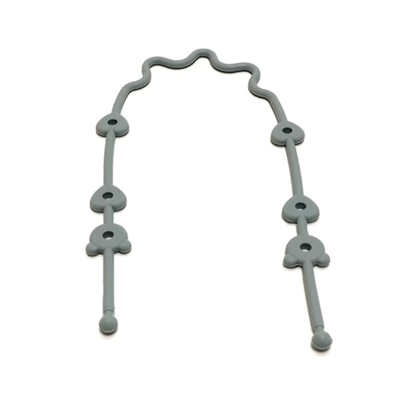 Baby-Schnullerkette mit Silikon-Halterung und Sicherheitsgurten in Braun und Multicolour - Bild 2