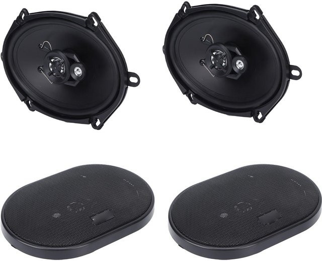 Aimo Paar Kalotten-Hochtöner mit Gitterabdeckung in Schwarz, 12V, 120-180W, 55-21kHz, universell für dein Auto-Audiosystem - Bild 1