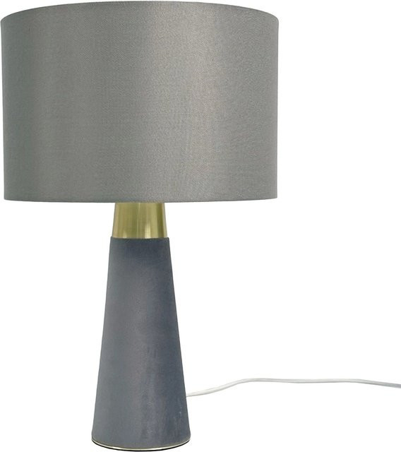 Relaxdays Tischlampe aus Eisen und Leinen in Gold mit Kippschalter, Höhe: 47 cm, Durchmesser: 40 cm - Bild 1