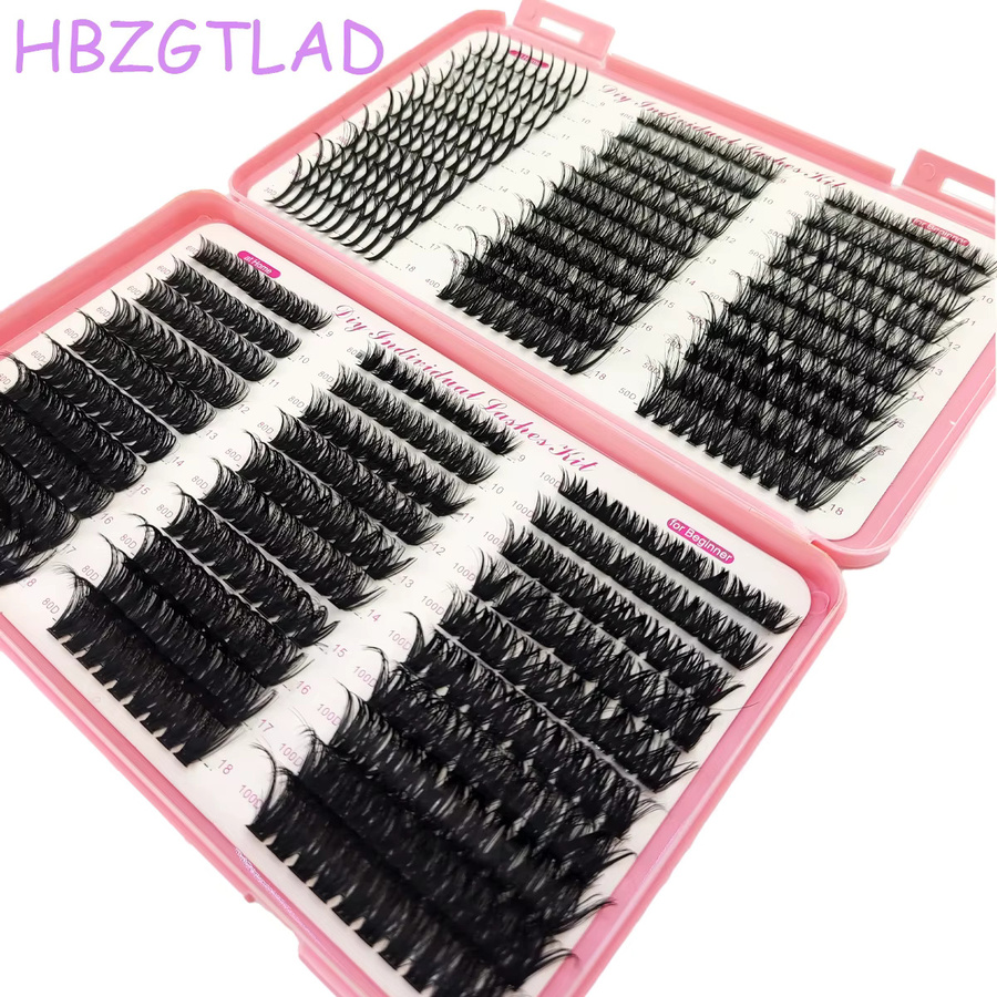 AMSDCN Künstliche Wimpern, 3D-Pfropfen, Mixed Cluster, Nerz-Look - Bild 2