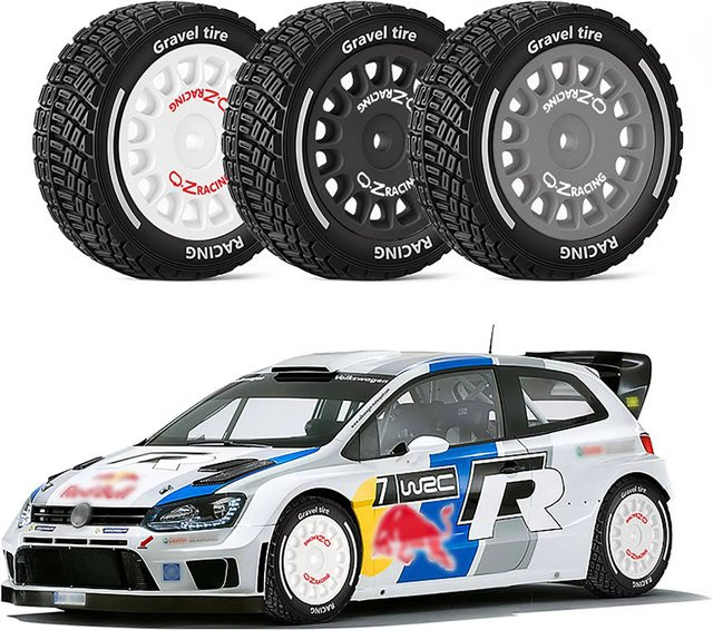 MJX RC Rally Offroad-Buggy Radnaben-Reifen, 4-teiliges Set, Grau, Schwarz - Bild 1
