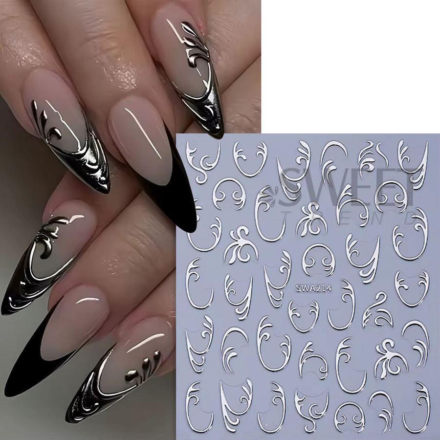 SWEET TREND Nagelaufkleber, Bronzefarben, Blumenmuster, 4 Stück - Bild 2