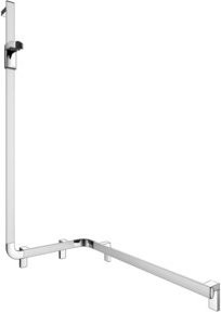 Keuco Duschhandlauf AXESS AL si-el/vc, Wandmontage, Winkelform, Farbe: gebürstetes Nickel, Länge: 850 mm - Bild 1