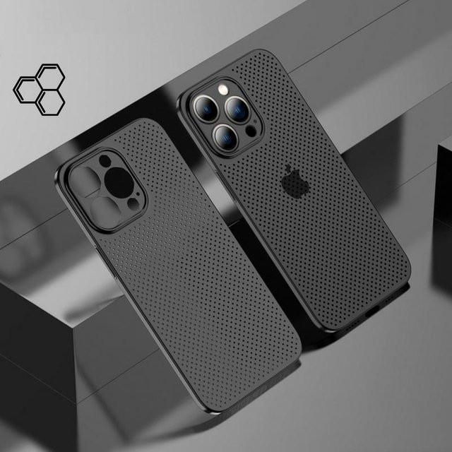 Stoßfeste iPhone Schutzhülle mit Linsenschutz und Wärmeableitung von Apple in Schwarz für iPhone 16 Pro Max, 15 Pro, 14, 13 und 12 - Bild 1