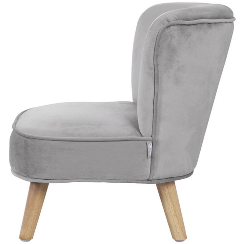 Roba Kindersessel in Grau mit Retro-Look aus Samt und Birkenholz, B/H/T: 44 x 48 x 50 cm - Bild 3