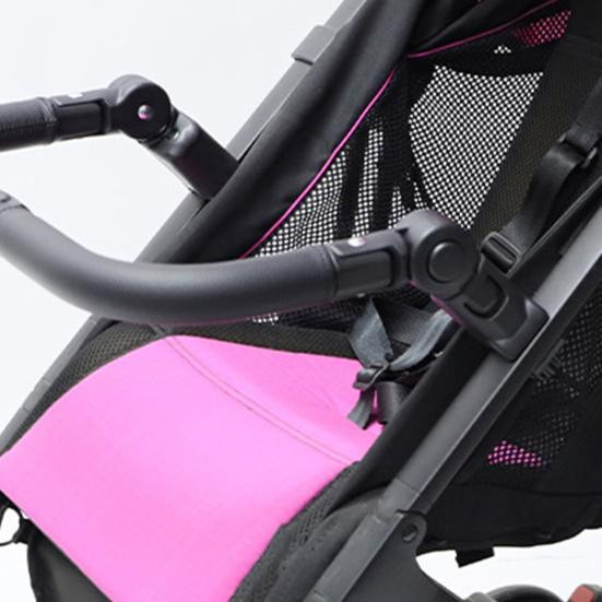 All for Kids Kinderwagen-Stoßstange aus Kunstleder in Schwarz mit verstellbarem Winkel und Eisenrohr als Sicherheits-Handlauf und Fußstütze - Bild 4