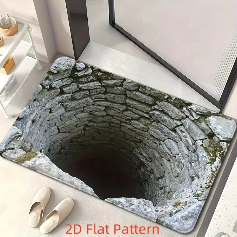 VIKAMA 2D Cave Entrance Willkommensmatte als dekorativer Druckteppich für Wohnzimmer, Küche oder Badezimmer - Bild 2