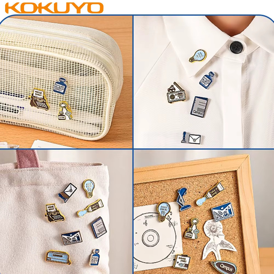 KOKUYO Metall-Abzeichen Set für Kleidung und Taschen aus Japan - Bild 3