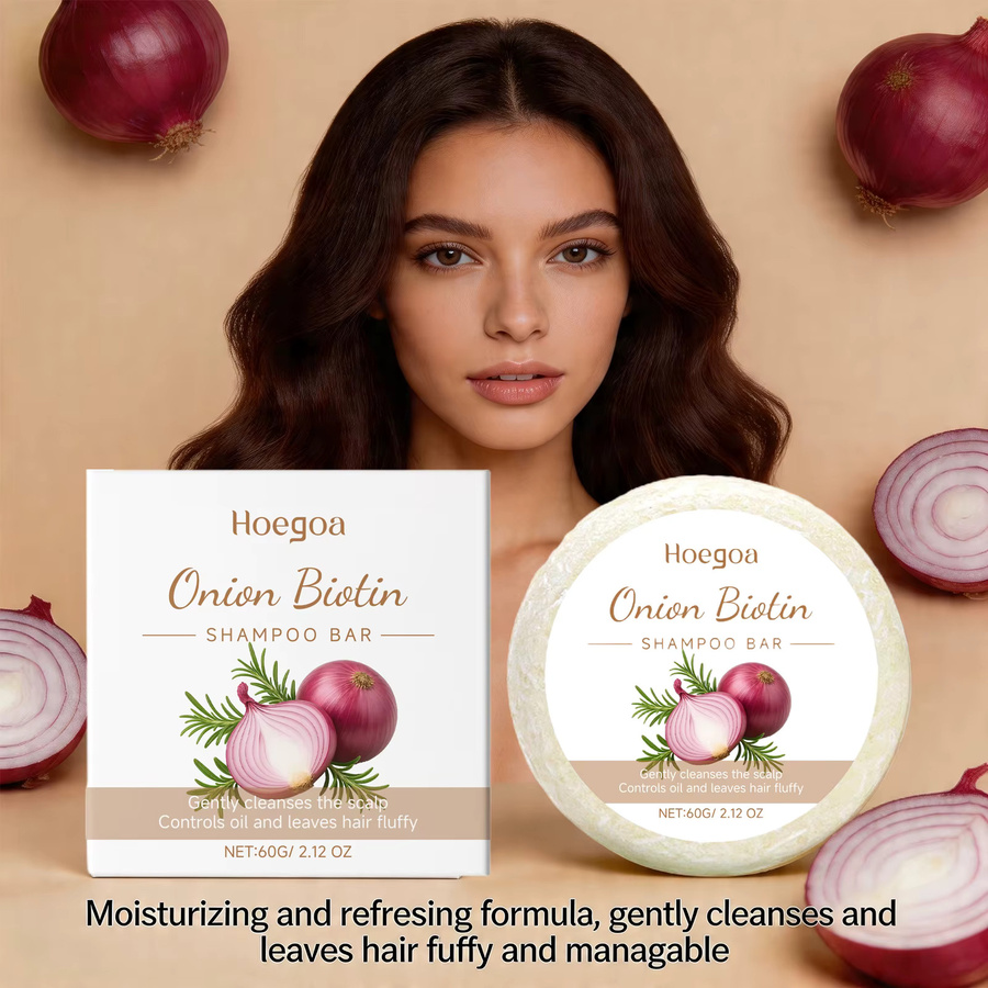 HOEGOA Zwiebel- und Biotin-Shampoo-Seife, Trockenes Krauses Haar - Bild 5