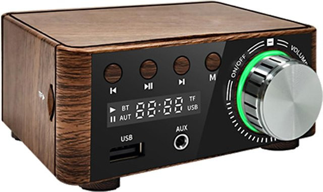 Andoer BT 5.0 Digitaler Leistungsverstärker 2x50W Zweikanal-Audiosystem Stereo-Sound-Empfänger in Antikbraun - Bild 1
