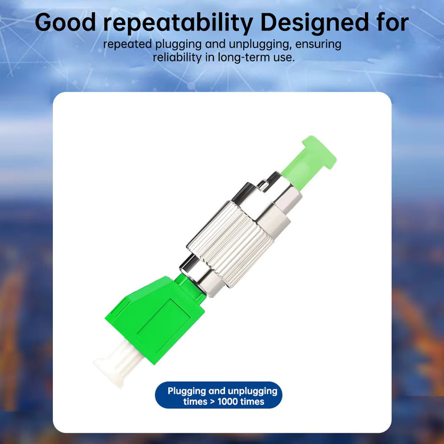 ZoeRax Simplex Hybrid Glasfaser-Adapter FC/APC-Stecker auf LC/APC-Buchse in Grün für visuelle Fehlerortung und optische Jumper - Bild 5