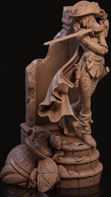 LISM Camilla the Duelist, Fantasy-Miniaturskulptur, 1/24 Maßstab, unmontiert und unbemalt - Bild 1