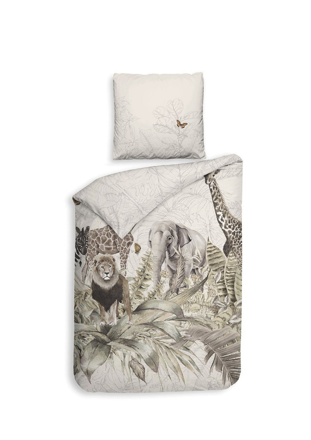 Heckettlane Renforce Bettwäsche Naya Safari Sand mit Tierprint, B/H: 155 x 220 cm und Kissenbezug 80 x 80 cm - Bild 1