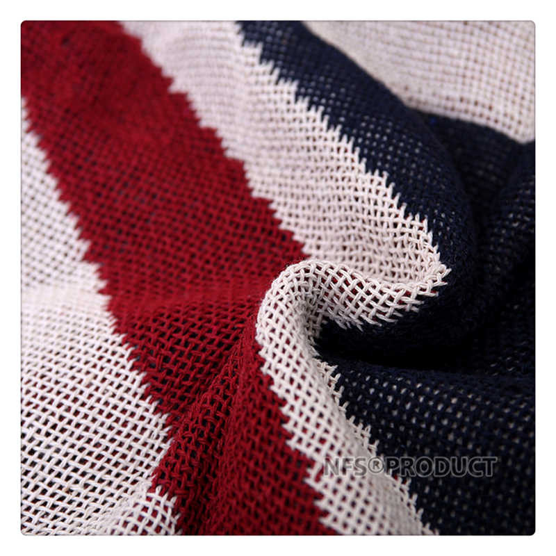 Luxus Sofadecke von JMG Household Supplies mit UK und USA Flaggen Design, gestrickter Überwurf aus Baumwolle und Polyester mit Quasten, Multicolour, B: 130 cm, T: 180 cm - Bild 6
