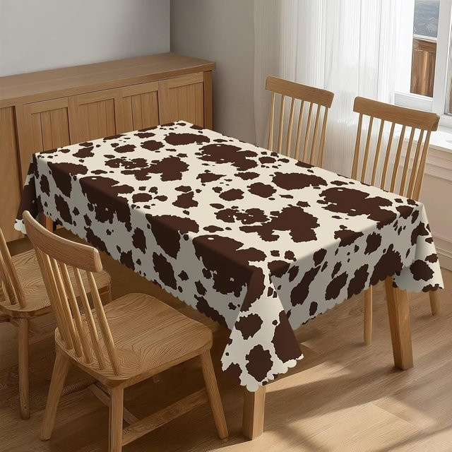 Rechteckige Tischdecke mit Kuhmuster von JMG Household Supplies in Schwarz und Braun, B/T: 140 x 90 cm - Bild 1
