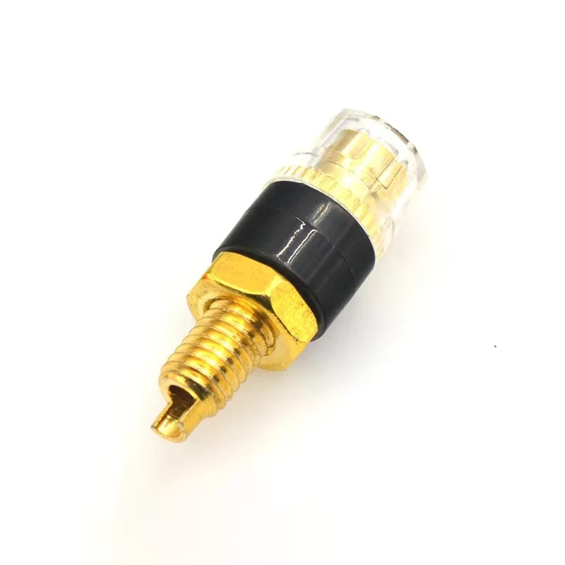 4er-Set Gold Überzogene HIFI Lautsprecher Verstärker Binding Posts aus Messing mit Transparentem Gehäuse und Bananenstecker-Buchse - Bild 2