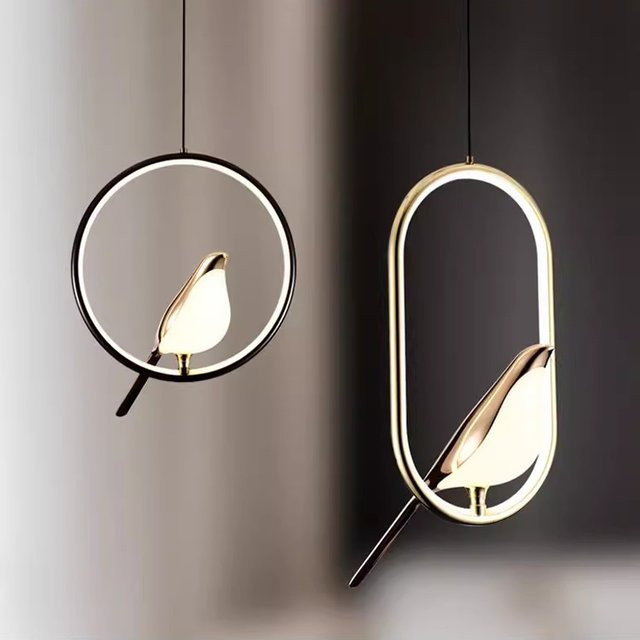 Elster Vogel Moderne LED-Pendelleuchte in Ringform mit warmweißem Licht für Küche und Esszimmer - Bild 1