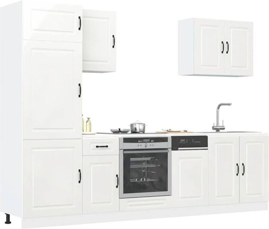 Vidaxl Küchenschrank-Set Kalmar, 7-teilig, Hochglanz-Weiß, Holzwerkstoff - Bild 1