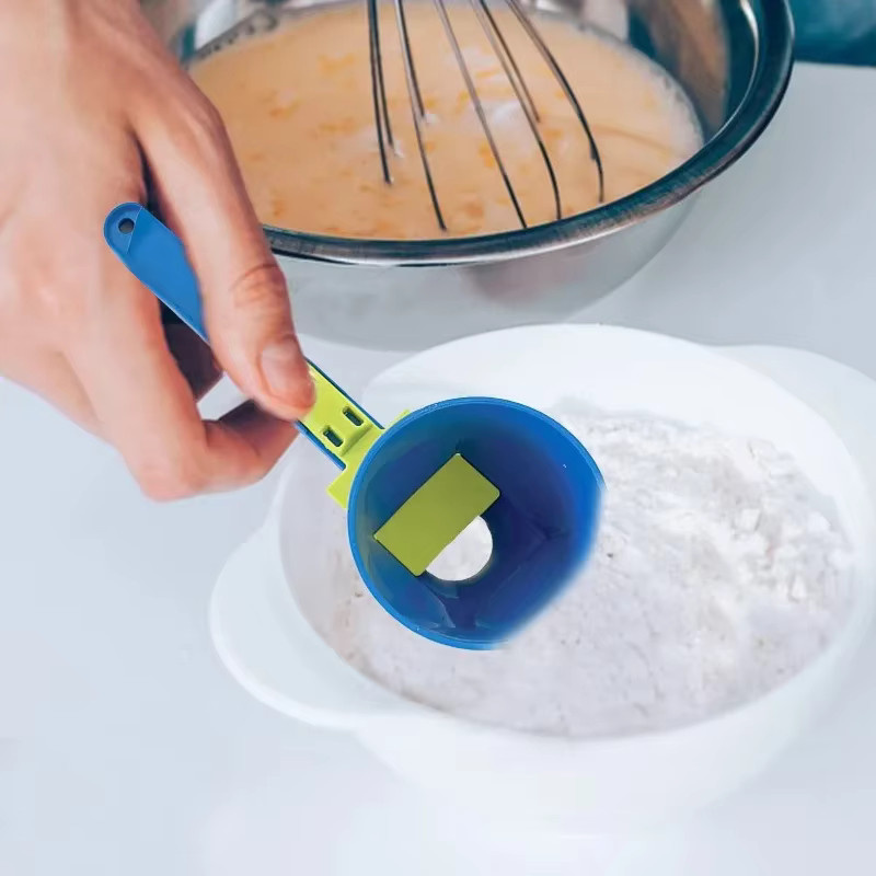 Ouhoe Proteinpulverschaufel aus Kunststoff in Pink oder Blau, runder Schiebetrichter für Milch und Nahrungsergänzungsmittel - Bild 2