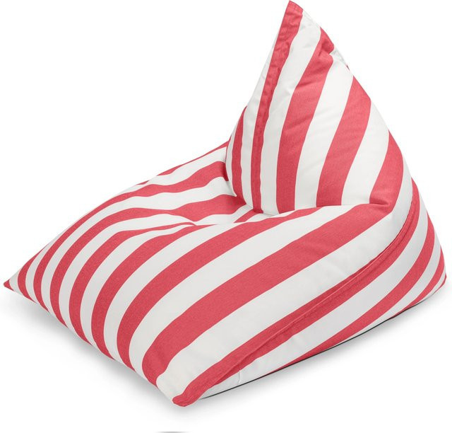 Sitting Point Sitzsack Calypso Santorin 300 in Rot mit Streifen-Muster, wasserabweisend und mit abnehmbarem Bezug - Bild 1