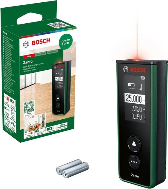 Bosch Digitaler Laser-Entfernungsmesser Zamo 4, Reichweite bis 25 m, Multicolor, Akku über USB-C aufladbar - Bild 1