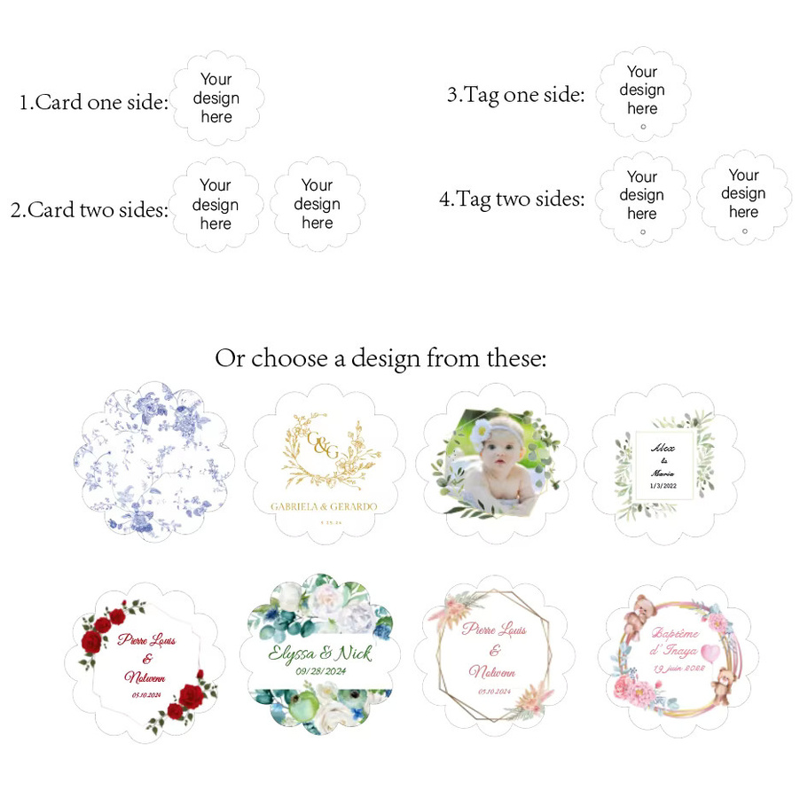 Personalisierte Blumen-Hochzeitseinladung mit individuellem Design für Save the Date, Tischkarten und Menükarten aus Papier - Bild 2