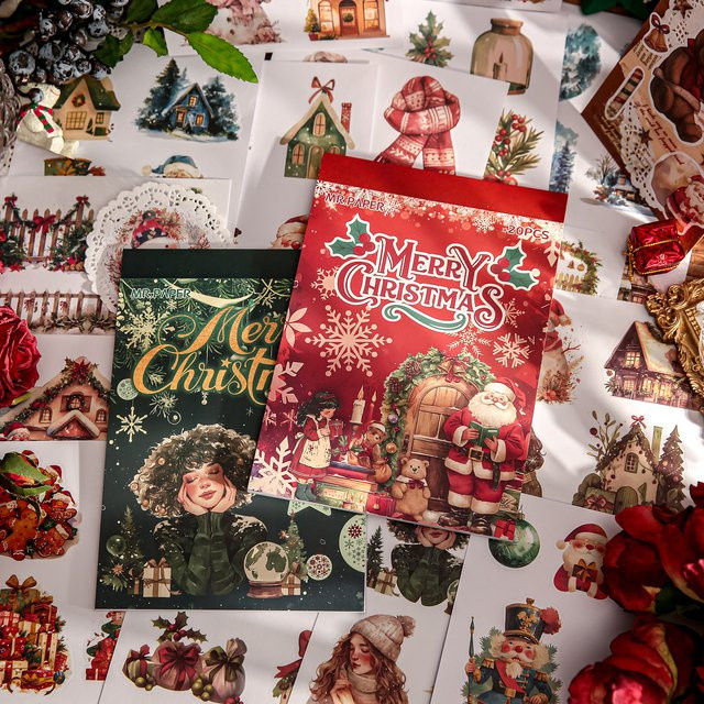 Mr. Paper Stickerbuch Frohe Weihnachten mit 20 Blatt für deine DIY Dekoration von Notebooks, Fotorahmen und Thermosbechern - Bild 1