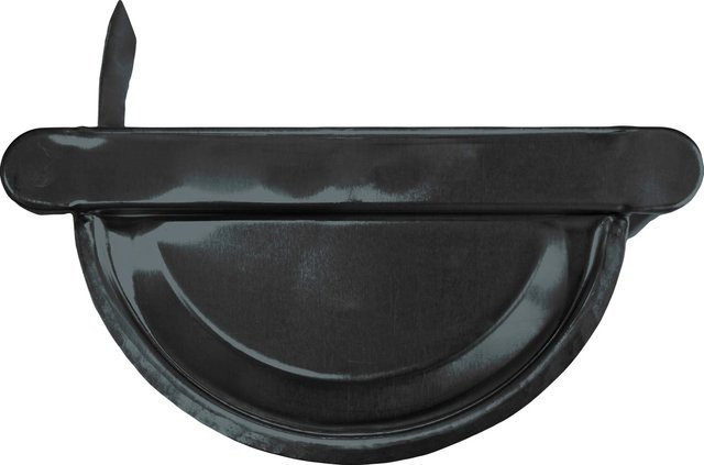 Sarei Rinnenendstück links NW 80 aus Aluminium, Farbe Anthrazit RAL 7016, Halbrunde Form - Bild 1
