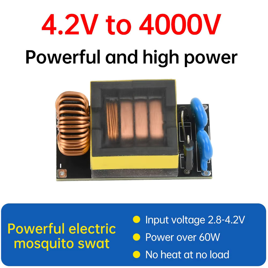 DIY NOW Hochspannungs-Boost-Modul DC 3,7 V bis 4000 V für elektrische Moskito-Fallen und DIY-Projekte, Multicolor - Bild 2
