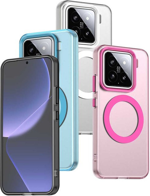 Magnetische Schutzhülle im Candy-Design für Xiaomi 15, 14 Pro und 14T Pro, farbiges Hard Case mit MagSafe-Kompatibilität und Anti-Drop-Schutz - Bild 1