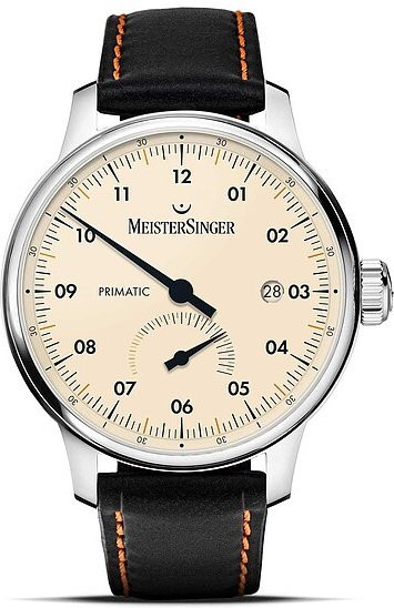 Meistersinger Einzeigeruhr Automatic, Edelstahl, Leder, Herren - Bild 1